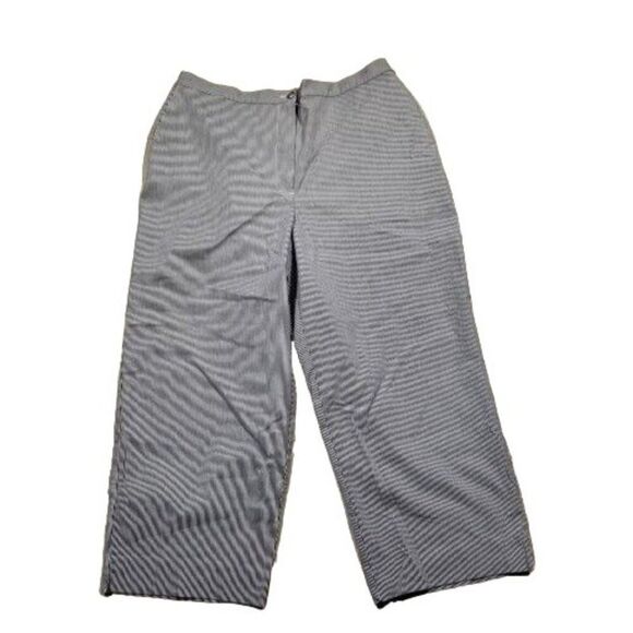 Alfred Dunner PInstripe Capri Pants Women Sz 16 Blue White Ankle Elastic‎ Waist - Picture 1 of 6